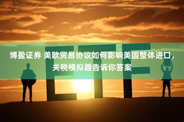 博盈证券 美欧贸易协议如何影响美国整体进口，关税模拟器告诉你答案